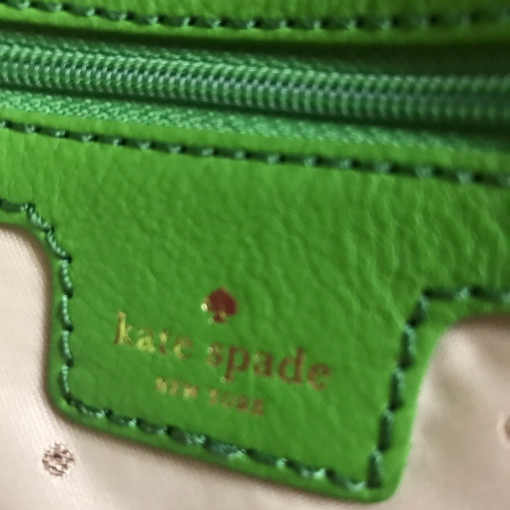 Kate Spade Lawn Party Reign Large Straw Half Moon Tote Green Beach Pool Vacation - Picture 7 of 8